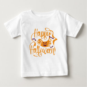 Happy Halloween bats jack o lantern Baby T-Shirt