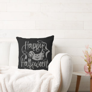 Happy Halloween bats  jack o lantern Cushion