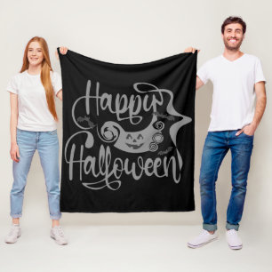 Happy Halloween bats jack o lantern Fleece Blanket