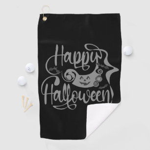 Happy Halloween bats  jack o lantern Golf Towel