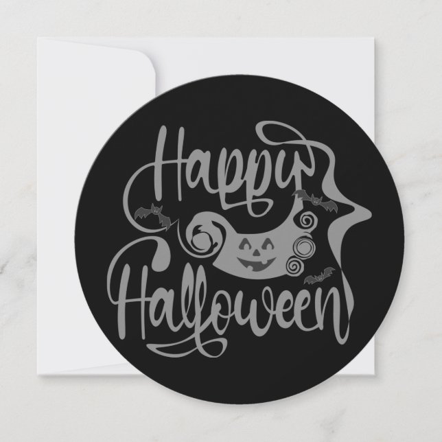 Happy Halloween bats  jack o lantern Invitation (Front)