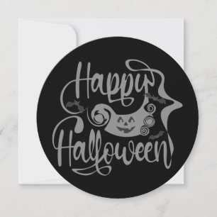 Happy Halloween bats  jack o lantern Invitation
