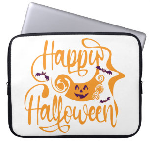 Happy Halloween bats jack o lantern Laptop Sleeve