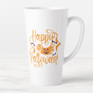 Happy Halloween bats jack o lantern Latte Mug