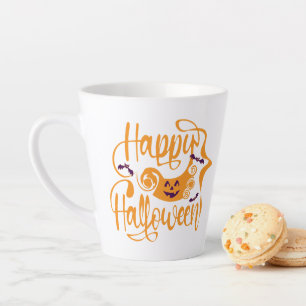 Happy Halloween bats  jack o lantern Latte Mug