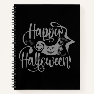 Happy Halloween bats  jack o lantern Notebook