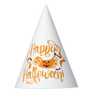 Happy Halloween bats  jack o lantern Party Hat