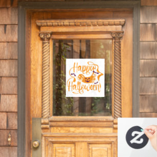 Happy Halloween bats jack o lantern Window Cling