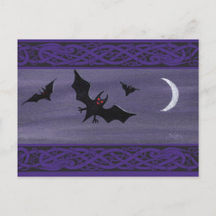 Happy Halloween Bats Postcard