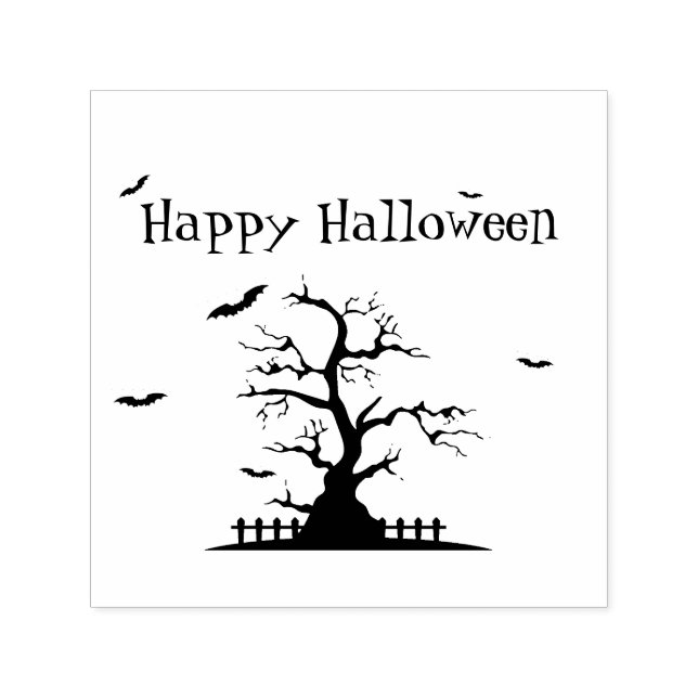Happy Halloween Bats Self-Inking Stamp – Spooky  (Design)