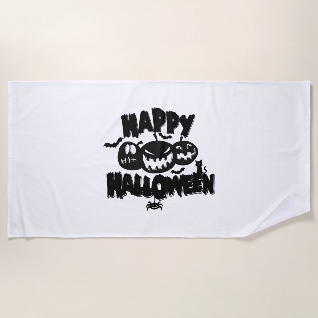 Happy Halloween                     Beach Towel (Front)