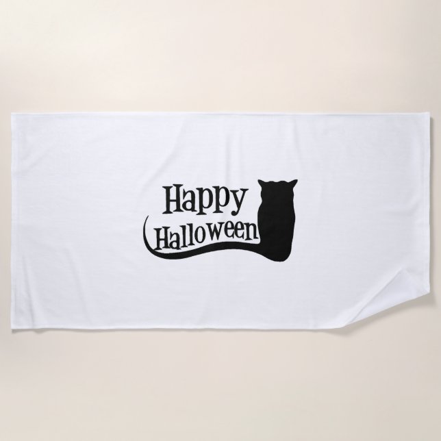 happy halloween     beach towel (Front)