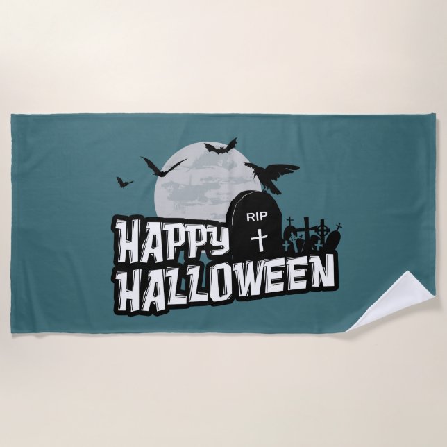 Happy Halloween Beach Towel (Front)