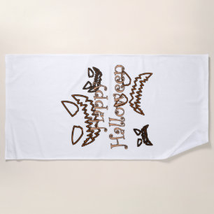 happy Halloween Beach Towel