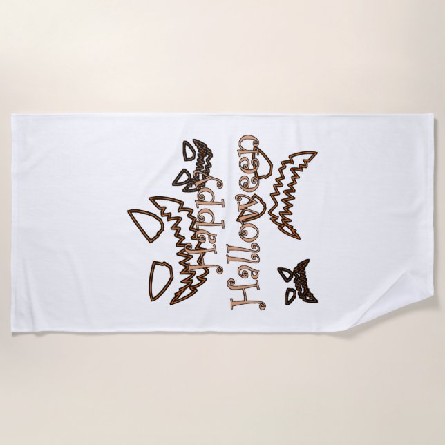 happy Halloween Beach Towel (Front)