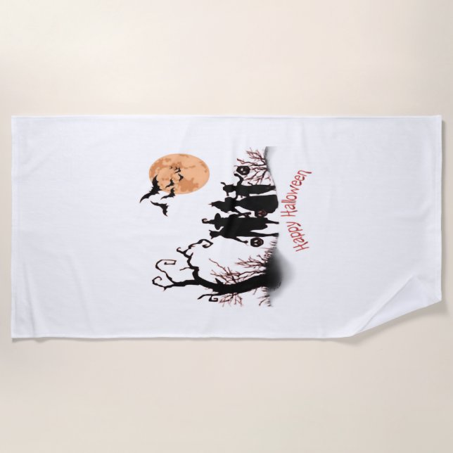 Happy Halloween Beach Towel (Front)