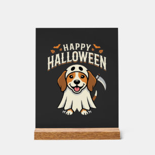 Happy Halloween Beagle Dog Design_1 Acrylic Sign