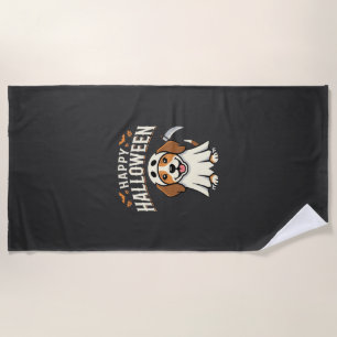 Happy Halloween Beagle Dog Design_1 Beach Towel