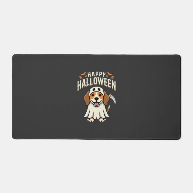 Happy Halloween Beagle Dog Design_1 Desk Mat (Front)