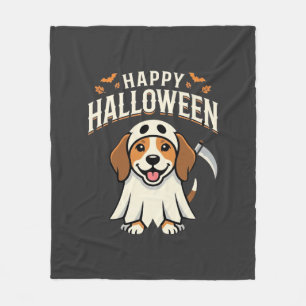 Happy Halloween Beagle Dog Design_1 Fleece Blanket