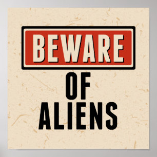 Happy Halloween   Beware of Aliens Poster