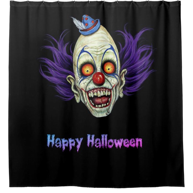 Happy Halloween Bimbe The Scary Clown Shower Curtain (Front)