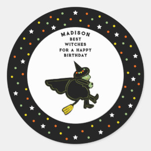Happy Halloween Birthday Classic Round Sticker