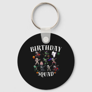 Happy Halloween Birthday Squad Matching Family Par Key Ring