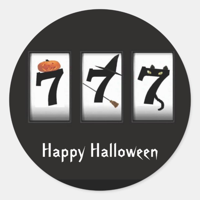 Happy Halloween Black 777 Sticker (Front)