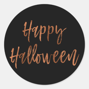 Happy Halloween Black and Orange Halloween Sticker