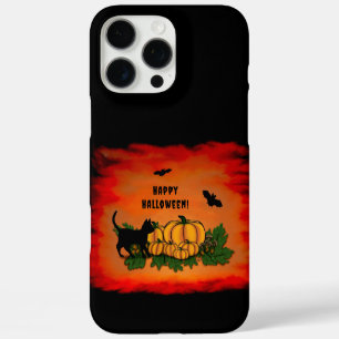 Happy Halloween , Black Cat , Bat and Pumpkin iPhone 16 Pro Max Case