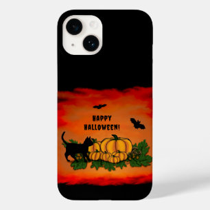 Happy Halloween , Black Cat , Bat and Pumpkin Case-Mate iPhone 14 Case