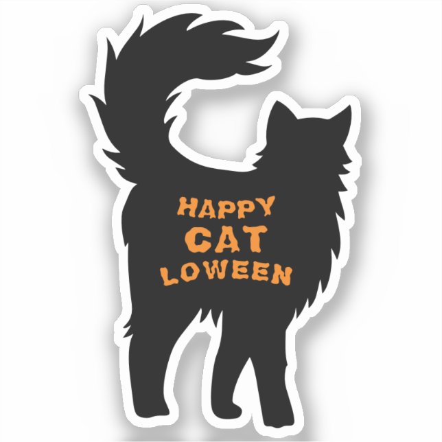 Happy Halloween Black Cat Catloween Tiny Vinyl (Front)