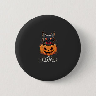 Happy Halloween Black Cat Pumpkin Design_1 6 Cm Round Badge