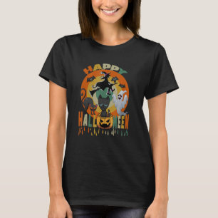 Happy Halloween Black Cat Pumpkin Witch Ghost Boo T-Shirt