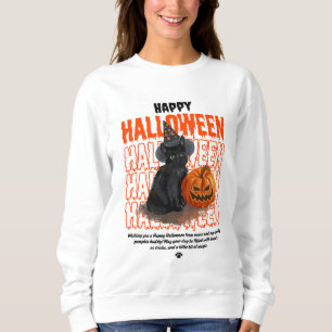Happy Halloween Black Cat &Pumpkin Women's Hoodie