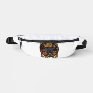 Happy Halloween Black Cat Pumpkins Bones_1 Bum Bags