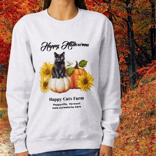 Happy Halloween Black Cat Pumpkins Sweatshirt (Creator Uploaded)