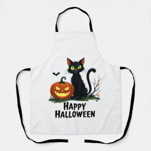 Happy Halloween Black Cat Rescue T-shirt Pumpkin Apron