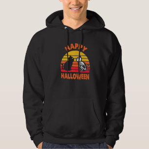 Happy Halloween Black Cat Skeleton Hoodie
