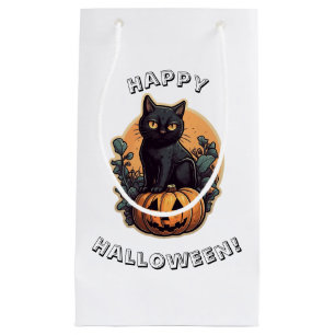 Happy Halloween Black Cat Small Gift Bag