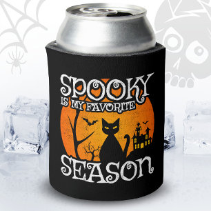 Happy Halloween Black Cat Spooky Season Funny Hall Can Cooler