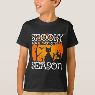 Happy Halloween Black Cat - Spooky Season - Funny T-Shirt