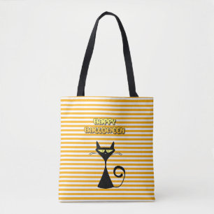 Happy Halloween Black Cat Trick or Treat Bag
