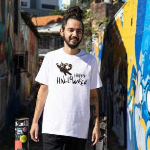 Happy Halloween Black Cat    Unisex    Trendy  T-Shirt