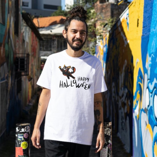 Happy Halloween Black Cat |  Unisex  | Trendy  T-Shirt (Creator Uploaded)