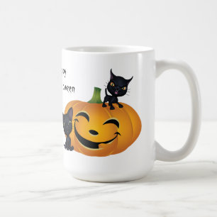 Happy Halloween Black Kitty Mug