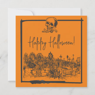 Happy Halloween Black & Orange Card
