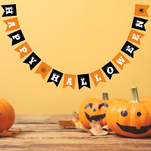 Happy Halloween Black Orange Pattern Bunting (Creator Uploaded)