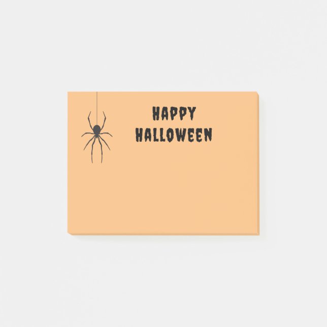 Happy Halloween Black Spider Orange  Notes (Front)
